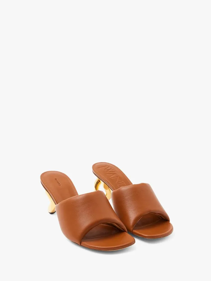 Women Heels JW Anderson CHAIN HEEL LEATHER MULES Tan Women Heels JW Anderson CHAIN HEEL LEATHER MULES Tan