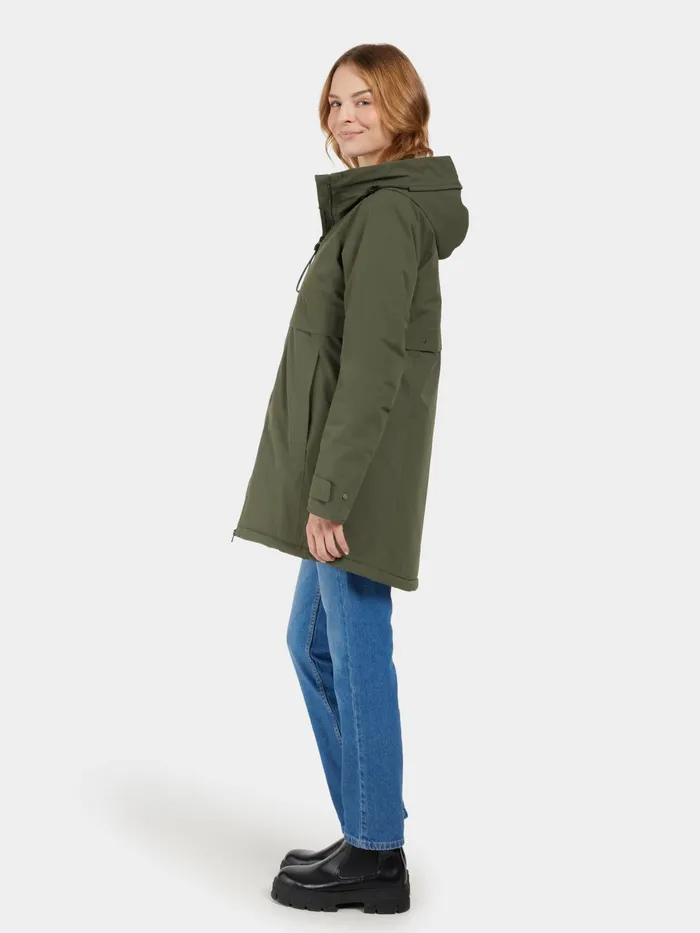 Women Helle Parka Deep Green Didriksons Autumn Jackets