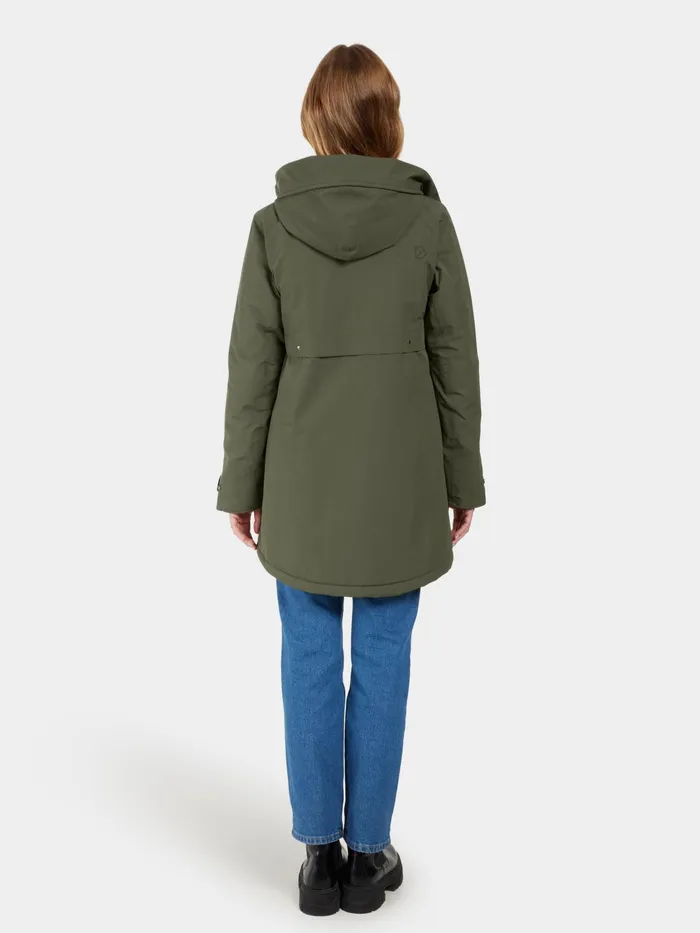 Women Helle Parka Deep Green Didriksons Autumn Jackets