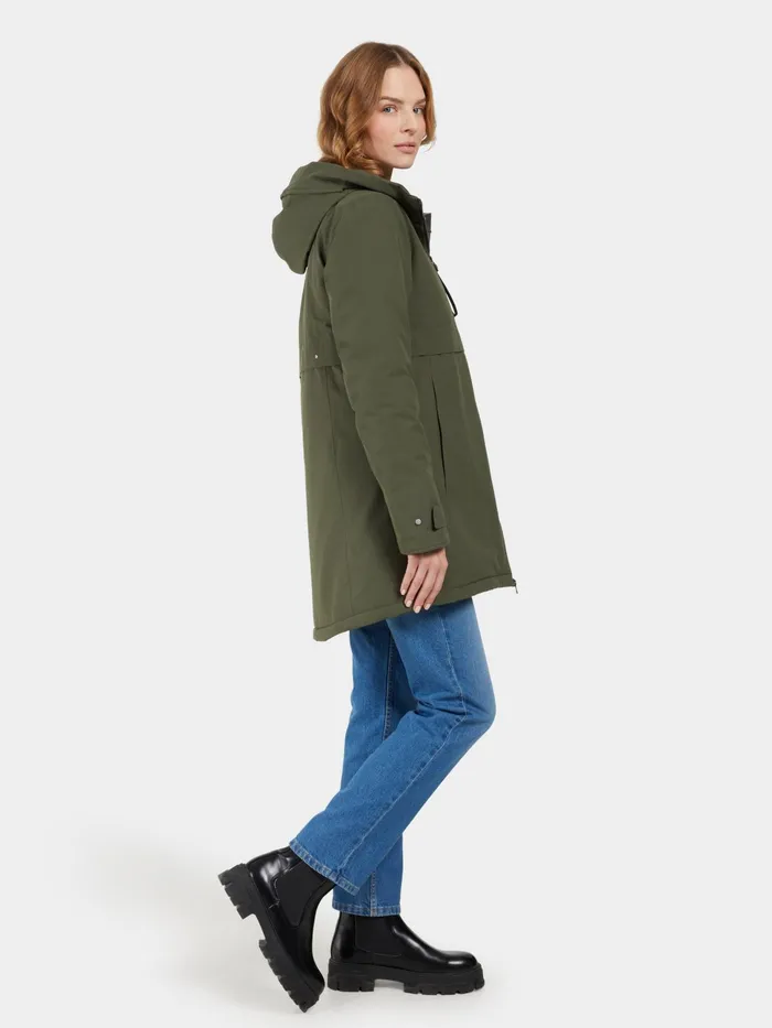 Women Helle Parka Deep Green Didriksons Autumn Jackets