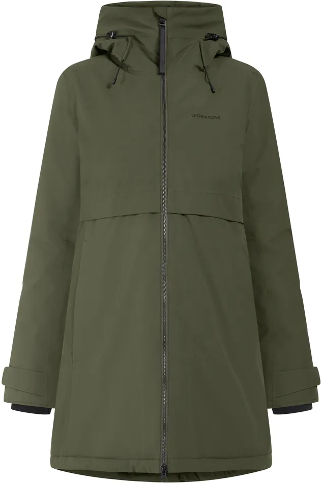 Women Helle Parka Deep Green Didriksons Autumn Jackets