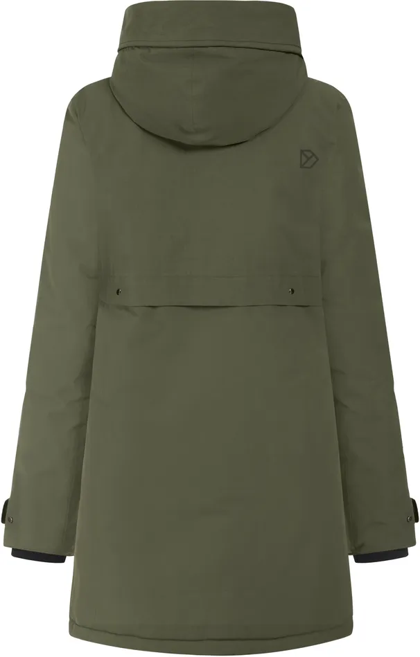 Women Helle Parka Deep Green Didriksons Autumn Jackets
