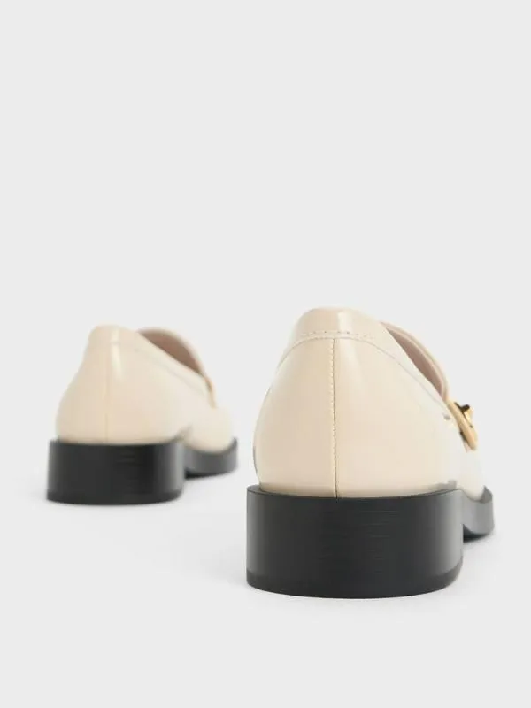 Women Hettie MetallicBuckle Strap Loafers 8211 Chalk CHARLES and KEITH Loafers