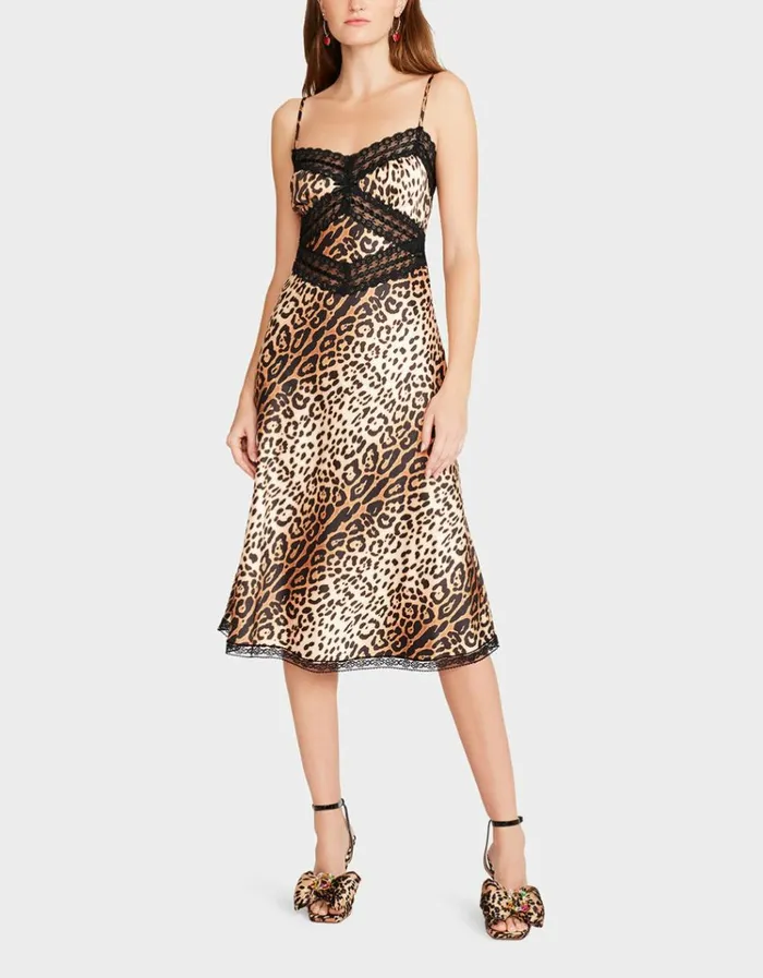 Women HOLLYWOOD MIDI DRESS LEOPARD Leopard Betsey Johnson