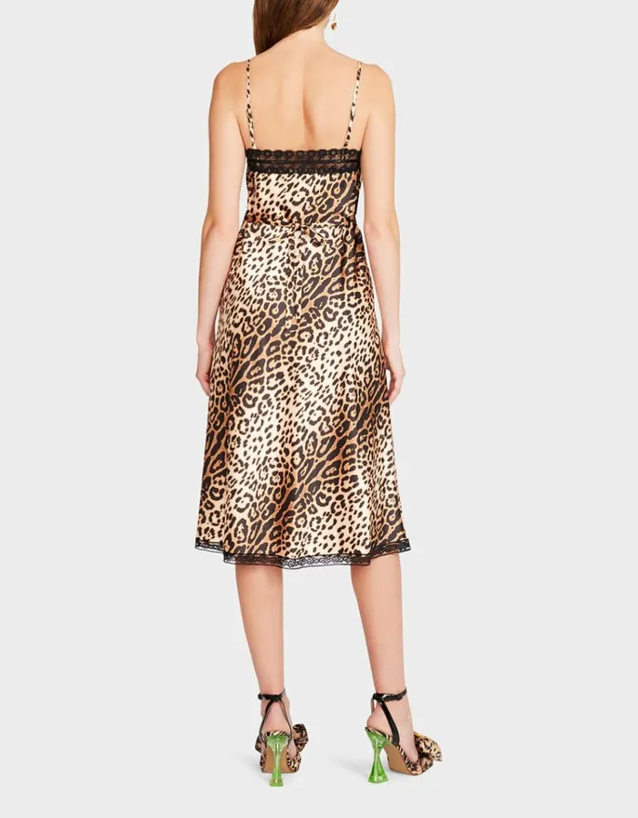 Women HOLLYWOOD MIDI DRESS LEOPARD Leopard Betsey Johnson