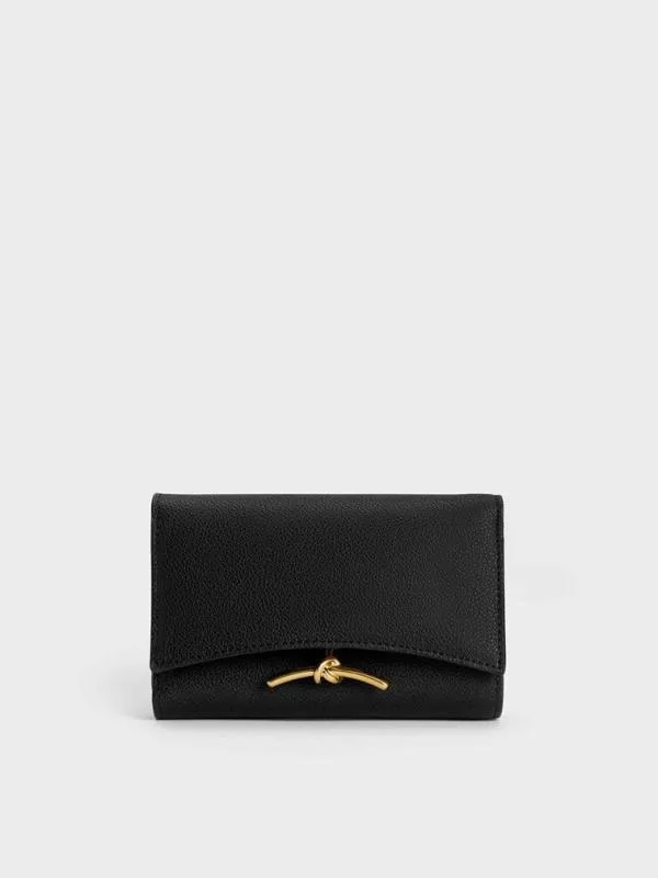 Women Huxley Metallic Accent Front Flap Wallet 8211 Black CHARLES and KEITH Small Wallets Women Huxley Metallic Accent Front Flap Wallet 8211 Black CHARLES and KEITH Small Wallets
