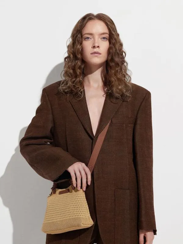Women Ida Knotted Handle Knitted Tote Bag 8211 Beige CHARLES and KEITH Tote Bags