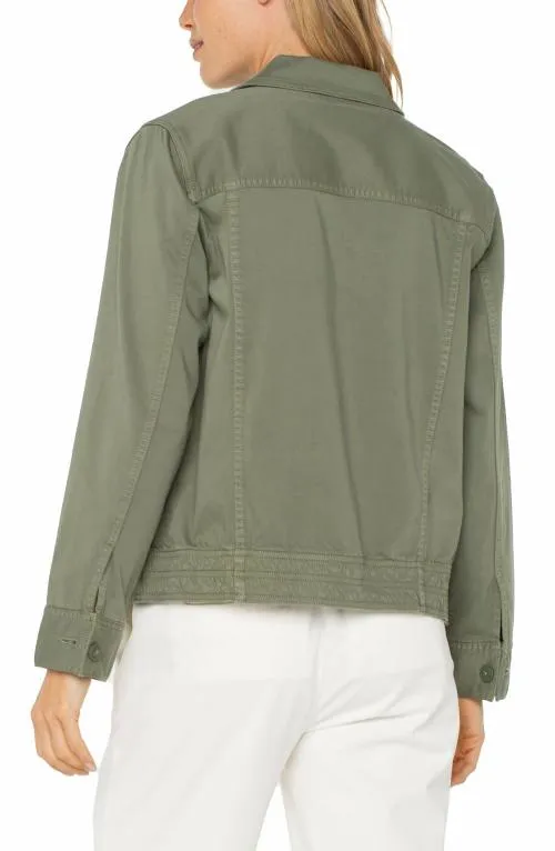Women Jackets Liverpool Los Angeles Button Front Cargo Jacket Martini Olive