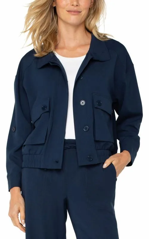 Women Jackets Liverpool Los Angeles Utility Jacket With Cinch Hem Dark Navy