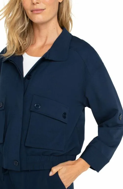 Women Jackets Liverpool Los Angeles Utility Jacket With Cinch Hem Dark Navy