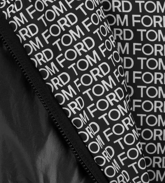 Women Jackets Tom Ford Laminated Nylon Cropped Track Jacket Black