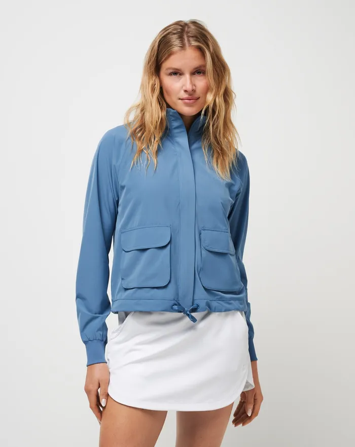 Women Jackets TravisMathew POST MATCH FULL ZIP JACKET Copen Blue