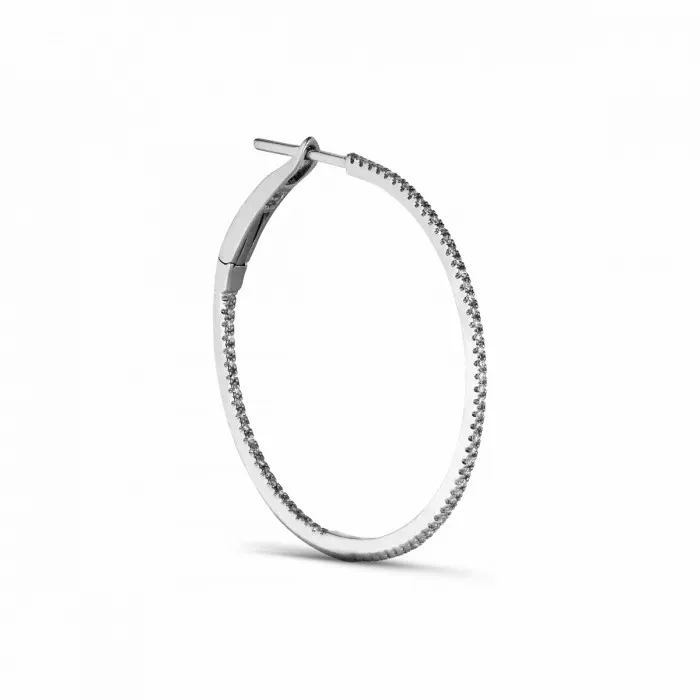 Women Jane Knig 14 Karat Diamond Hoops MEDIUM 317 Mm Hvid