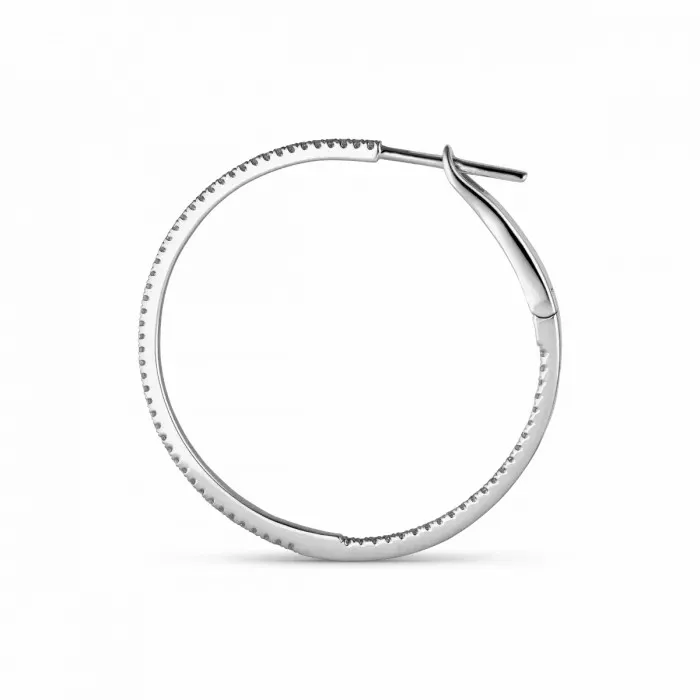 Women Jane Knig 14 Karat Diamond Hoops MEDIUM 317 Mm Hvid