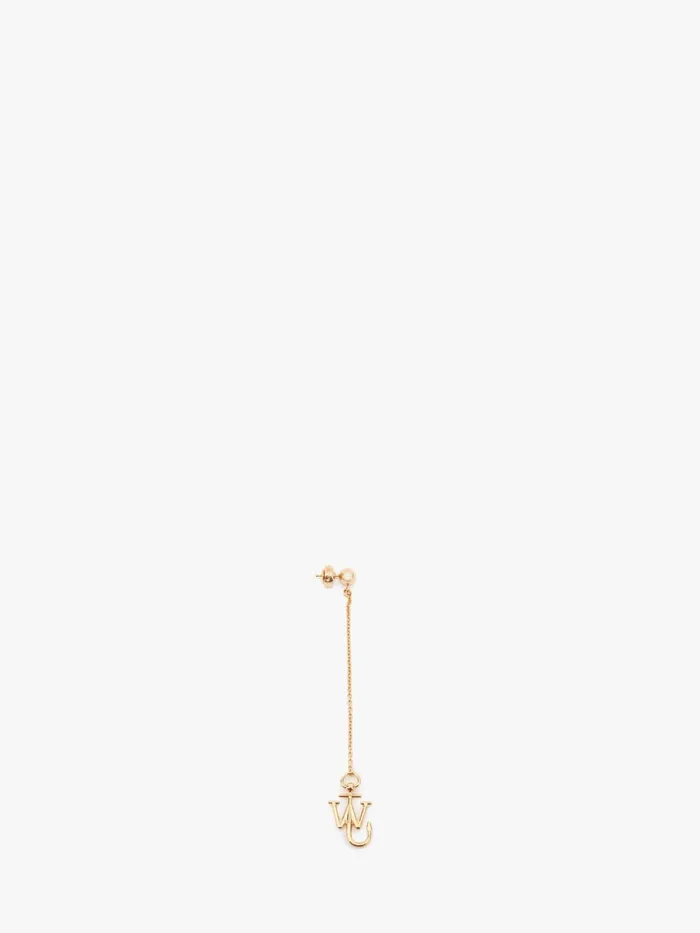 Women JEWELLERY JW Anderson ASYMMETRIC DROP CHAIN ANCHOR EARRINGS Gold