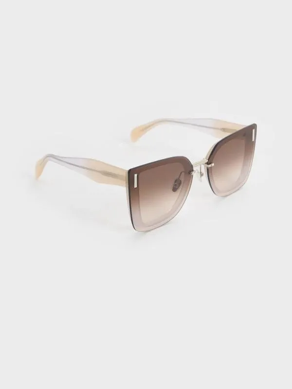 Women Jill Recycled Acetate Geometric Butterfly Sunglasses 8211 Multi CHARLES and KEITH Butterfly