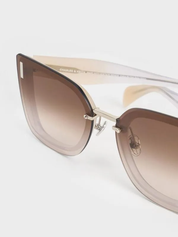 Women Jill Recycled Acetate Geometric Butterfly Sunglasses 8211 Multi CHARLES and KEITH Butterfly