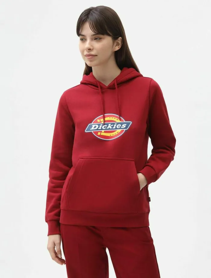 Women Jumpers and Sweatshirts Dickies Icon Logo Hoodie Bikg Red