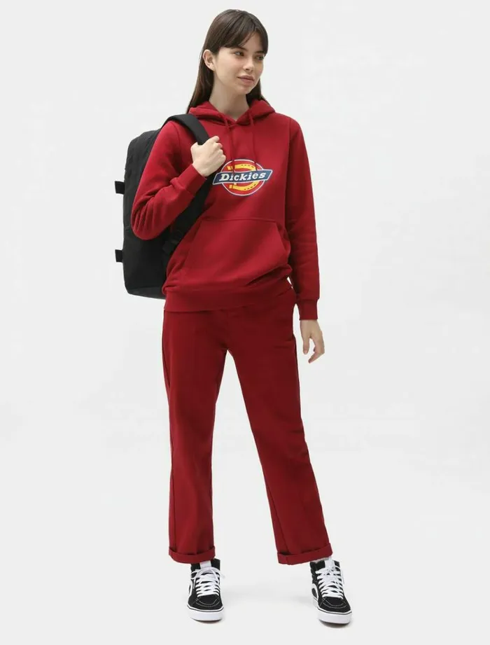Women Jumpers and Sweatshirts Dickies Icon Logo Hoodie Bikg Red
