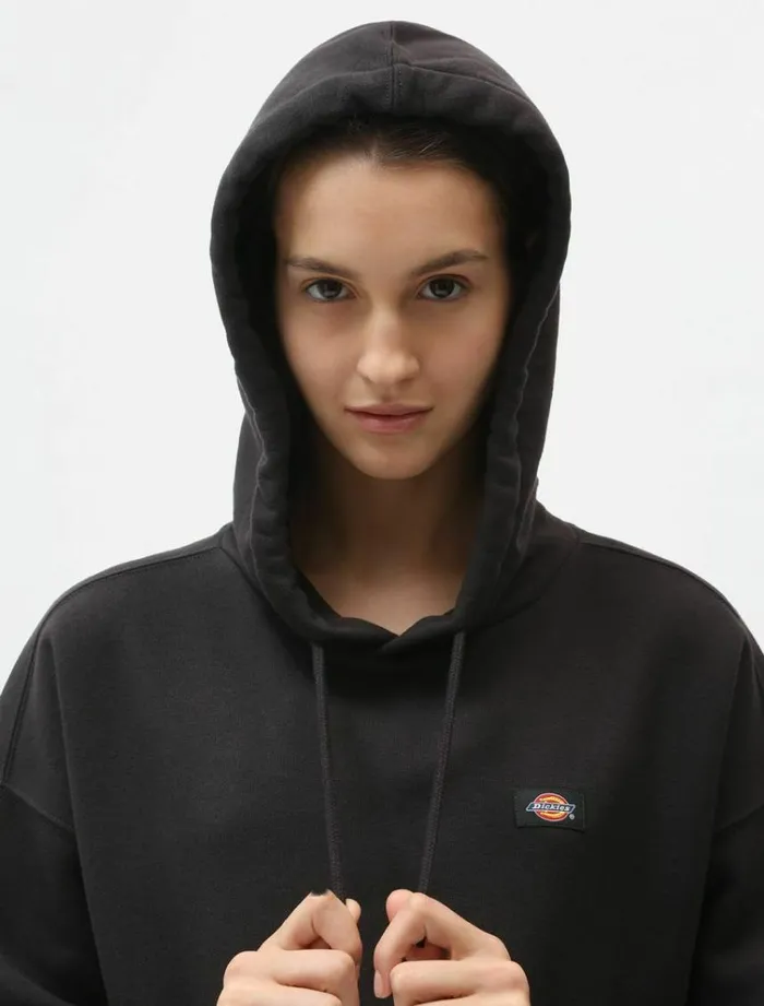 Women Jumpers and Sweatshirts Dickies Oakport Cropped Hoodie Black