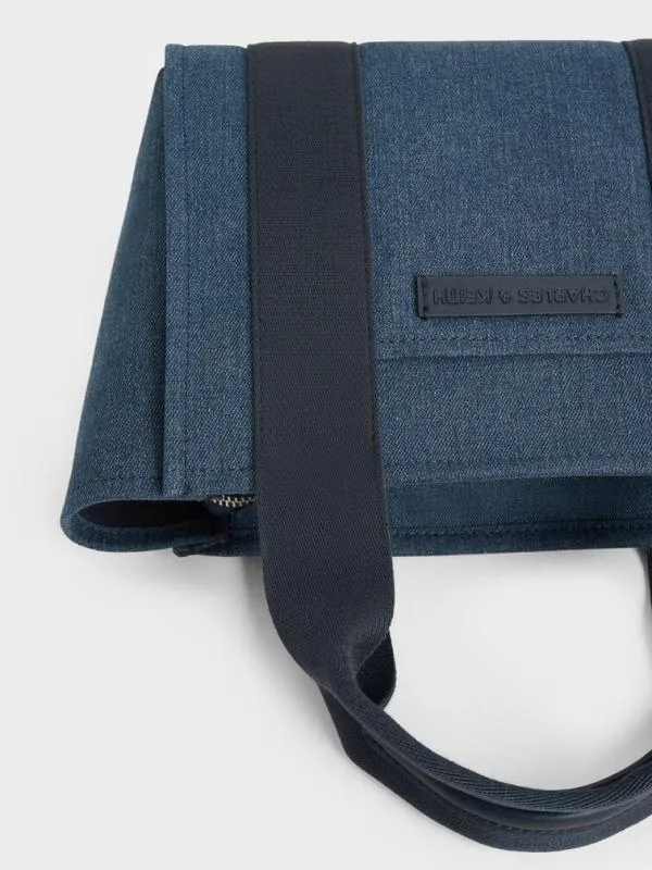 Women Kay Denim Tote Bag 8211 Denim Blue CHARLES and KEITH Tote Bags