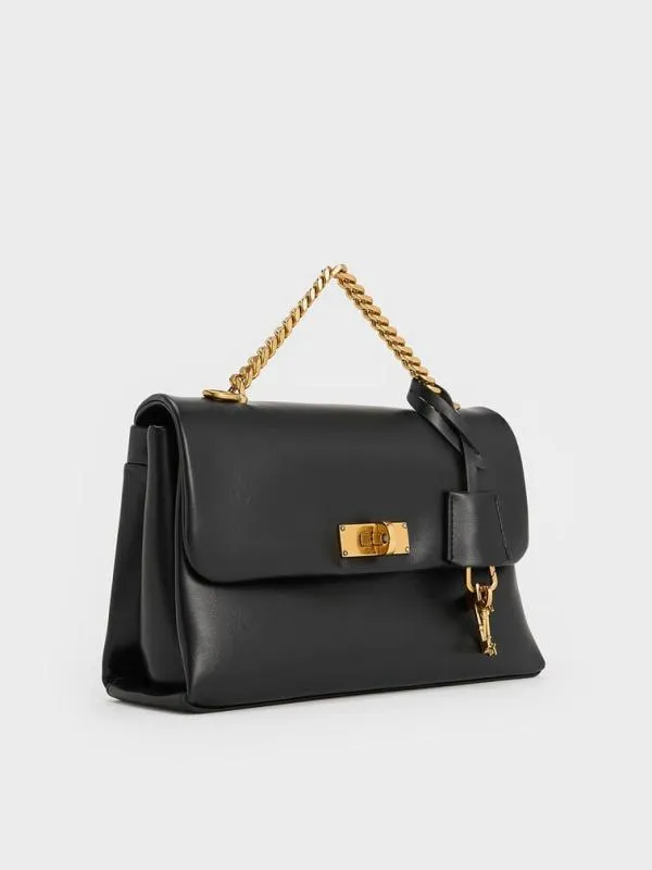 Women Kerry ChainHandle Crossbody Bag 8211 Black CHARLES and KEITH Crossbody Bags