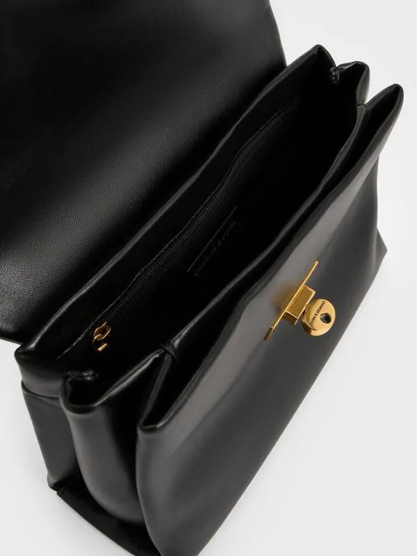 Women Kerry ChainHandle Crossbody Bag 8211 Black CHARLES and KEITH Crossbody Bags