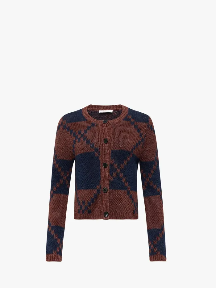 Women Knitwear JW Anderson FAIRISLE CARDIGAN Navychestnut