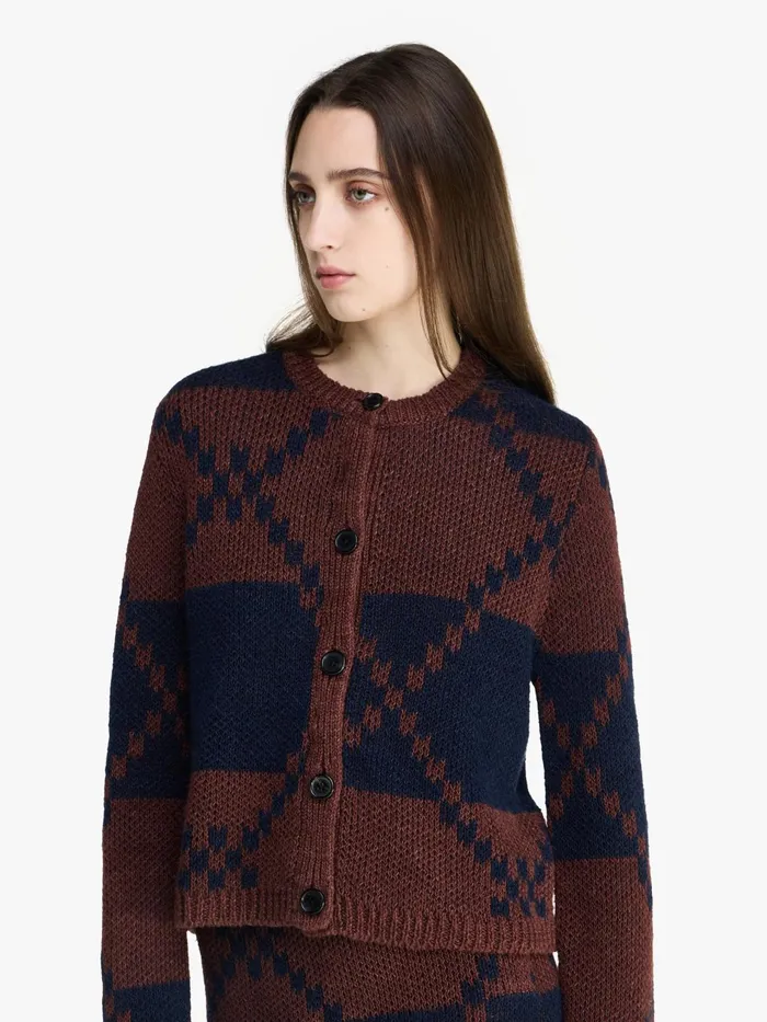 Women Knitwear JW Anderson FAIRISLE CARDIGAN Navychestnut Women Knitwear JW Anderson FAIRISLE CARDIGAN Navychestnut