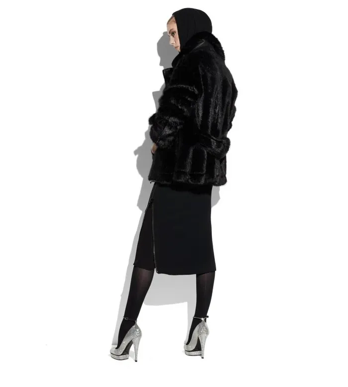 Women Knitwear Tom Ford Stretch Cashmere Rib Hooded Knit Black Women Knitwear Tom Ford Stretch Cashmere Rib Hooded Knit Black