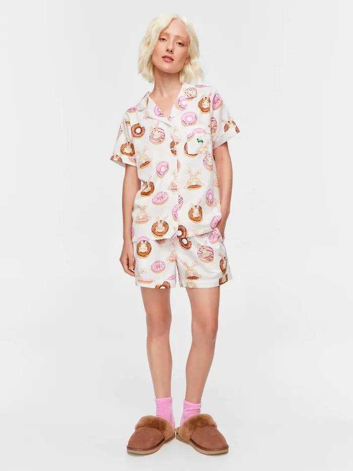 Women Krispy Kreme Pink Bunnies Shortie Pj Set Multi Peter Alexander Sets and Onesies