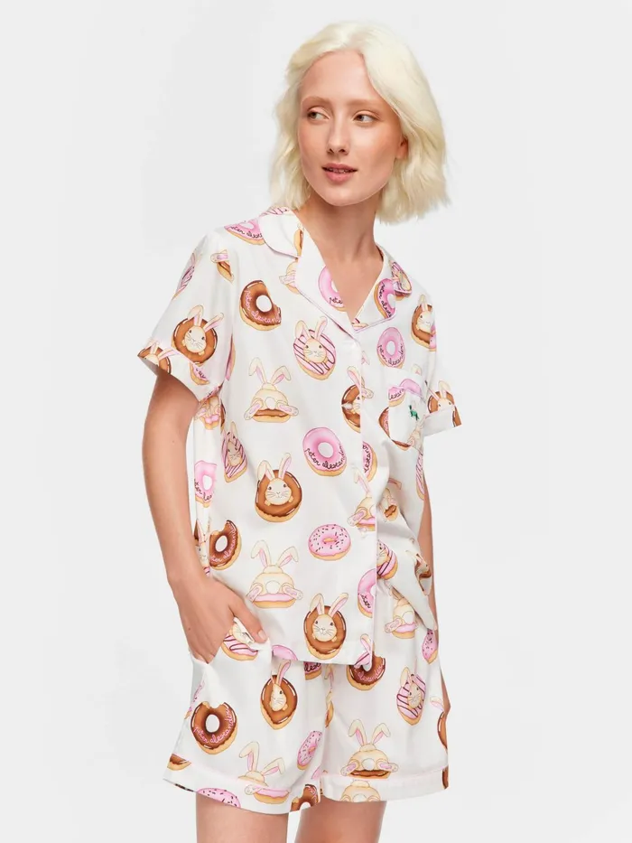 Women Krispy Kreme Pink Bunnies Shortie Pj Set Multi Peter Alexander Sets and Onesies