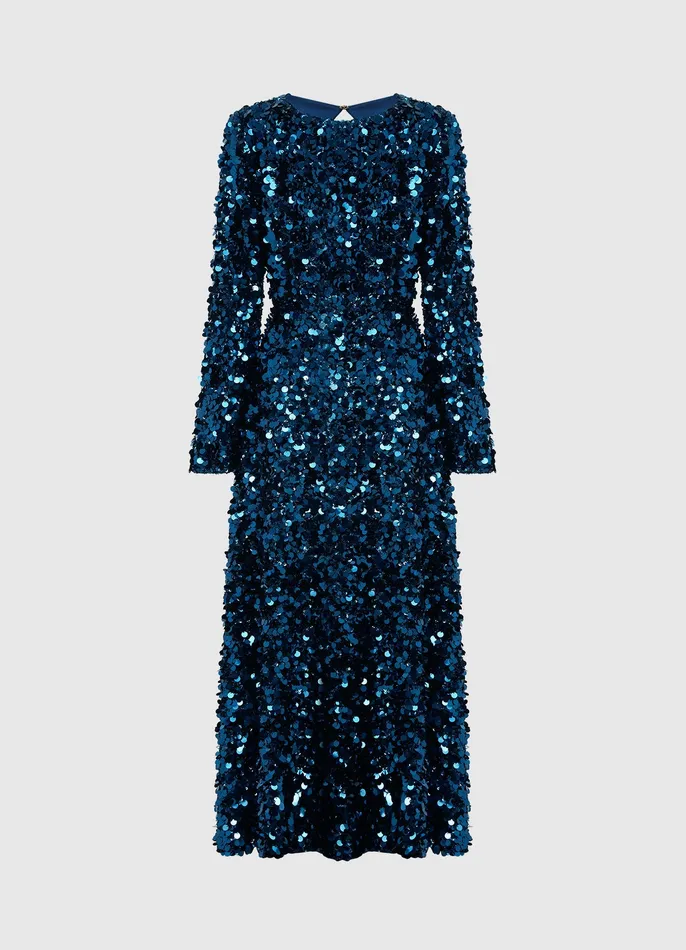 Women Kylie Sequin Open Back Maxi Dress 8211 Midnight Blue Dresses and Jumpsuits LEO LIN Women Kylie Sequin Open Back Maxi Dress 8211 Midnight Blue Dresses and Jumpsuits LEO LIN