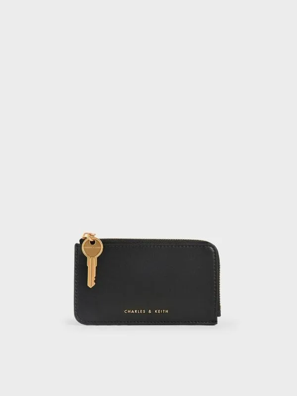 Women Lane Key ZipAround Wallet 8211 Black CHARLES and KEITH Small Wallets