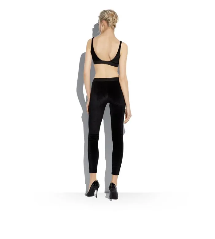 Women Leggings Tom Ford Stretch Velvet Signature Leggings Black Women Leggings Tom Ford Stretch Velvet Signature Leggings Black