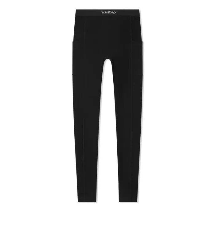 Women Leggings Tom Ford Stretch Viscose Leggings With Side Pockets Black