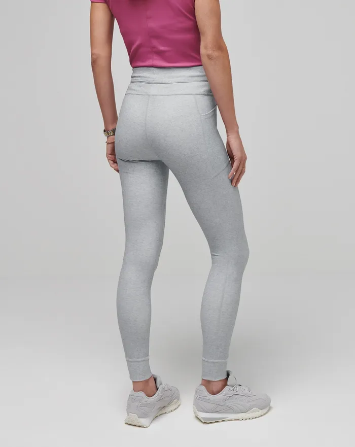Women Leggings TravisMathew MOVEKNIT TIE LEGGING Heather Light Grey