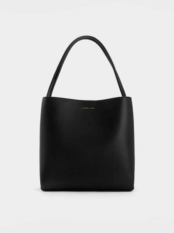 Women Leia Tote Bag 8211 Black CHARLES and KEITH Slouchy Bags