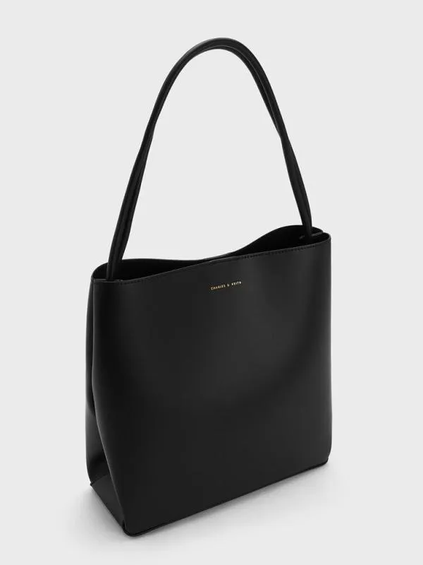 Women Leia Tote Bag 8211 Black CHARLES and KEITH Slouchy Bags
