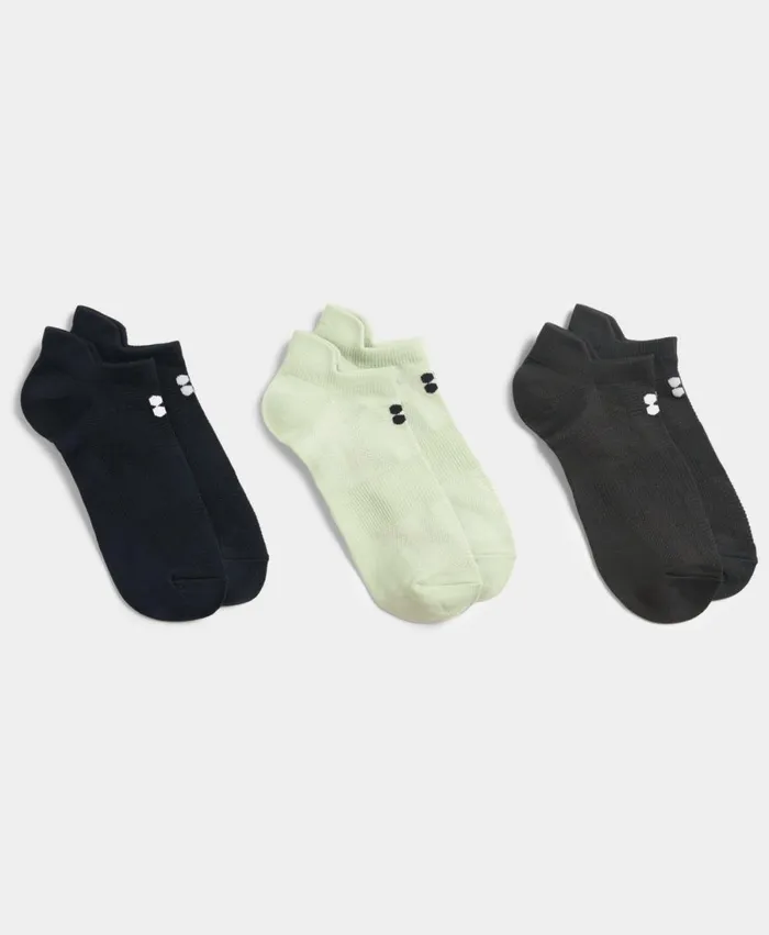 Women Lightweight Trainer Socks 3 Pack Slate Grey Sweaty Betty Underwear