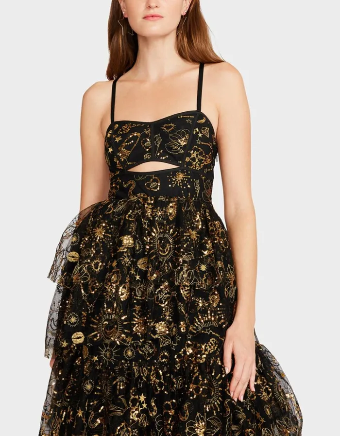 Women LORI TULLE DRESS BLACK Black Betsey Johnson