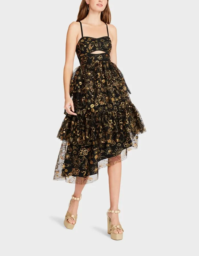 Women LORI TULLE DRESS BLACK Black Betsey Johnson