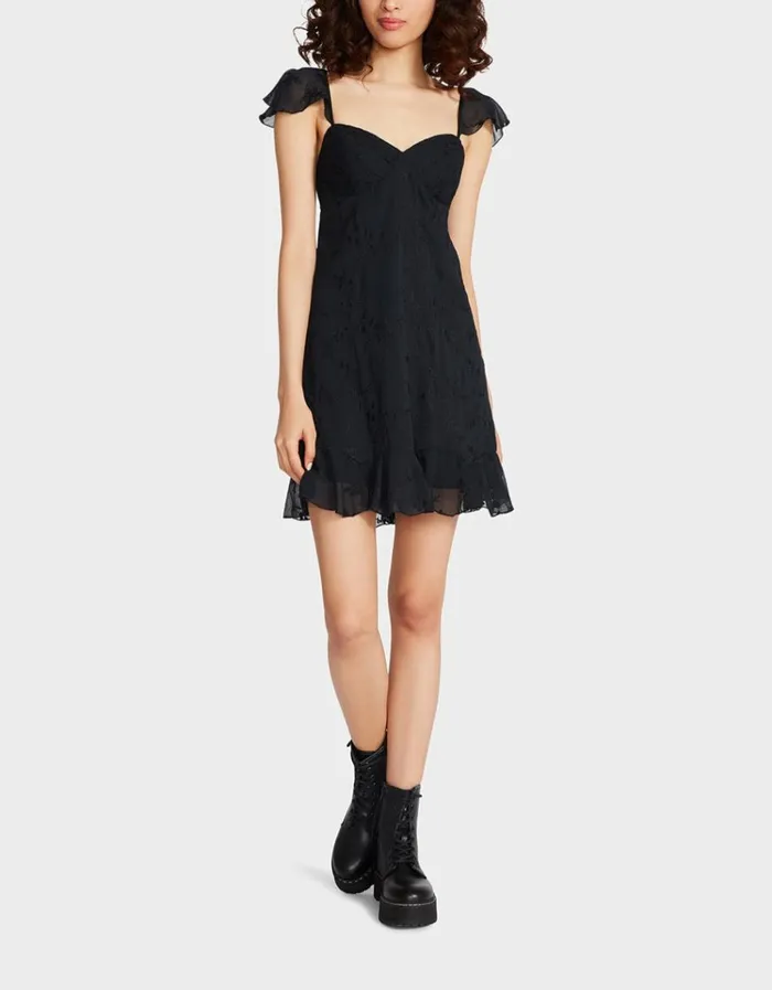 Women LOTUS MINI DRESS BLACK Black Betsey Johnson