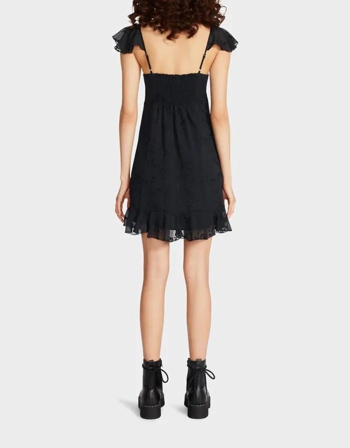 Women LOTUS MINI DRESS BLACK Black Betsey Johnson