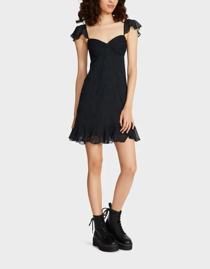 Women LOTUS MINI DRESS BLACK Black Betsey Johnson