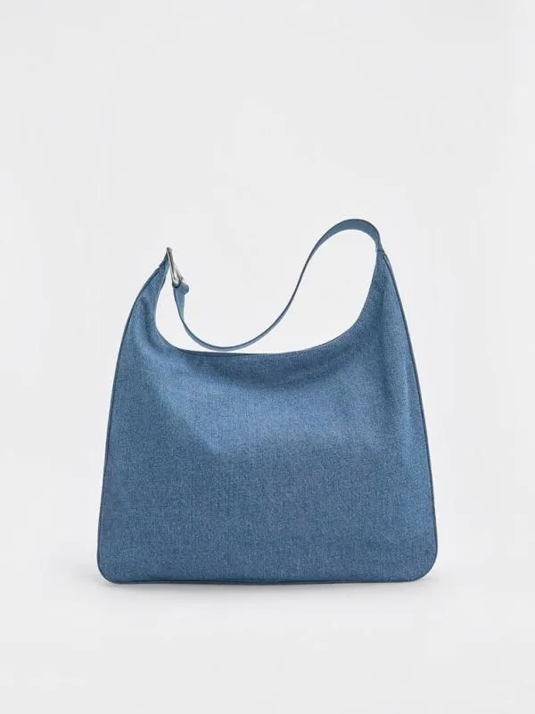 Women Lumen Denim Slouchy Hobo Bag 8211 Denim Blue CHARLES and KEITH Hobo Bags