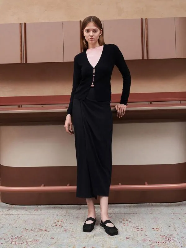 Women Lyric Mesh and Satin Bow Slingback Flats 8211 Black Textured CHARLES and KEITH Ballet Flats