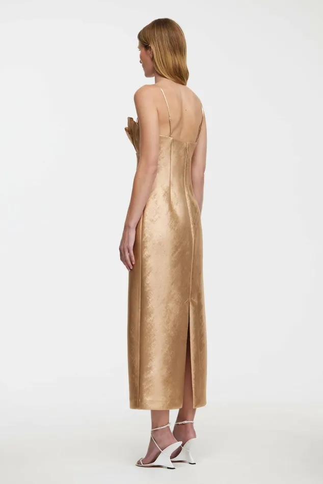 Women MAHINA MIDI DRESS Caramel Metallic Acler Sale
