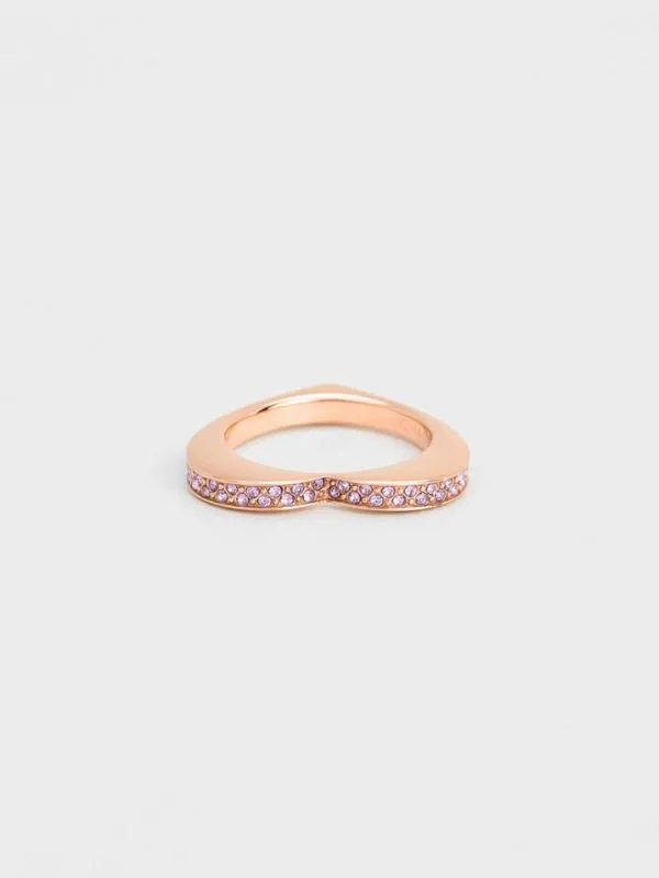 Women Malorie Crystal Heart Ring 8211 Rose Gold CHARLES and KEITH Rings