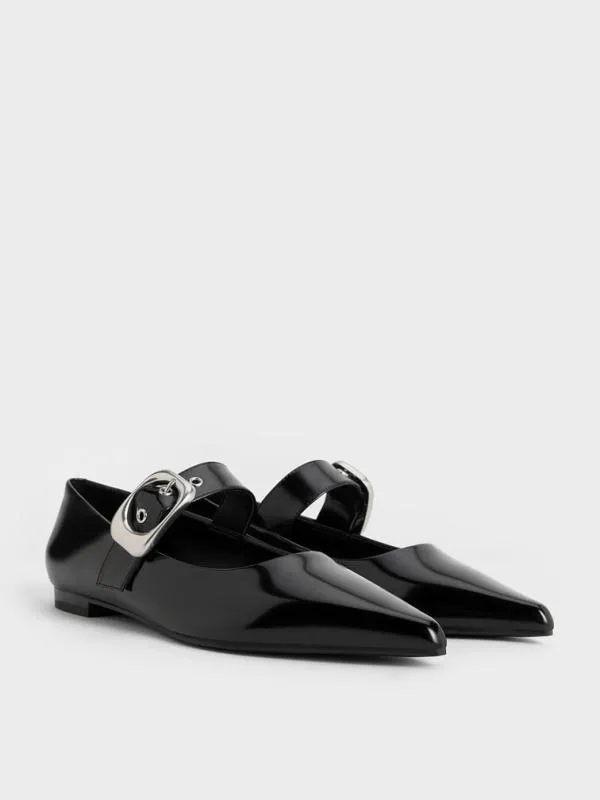 Women Masei GrommetStrap Mary Janes 8211 Black Box CHARLES and KEITH Flats